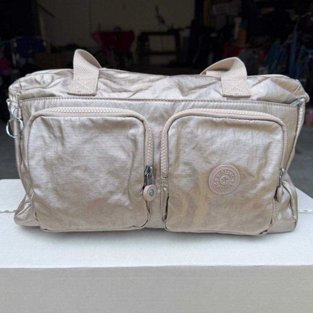 Kipling Cyrene Front Pocket Satchel in Champagne